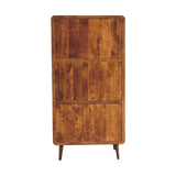 Solid Mango Wood Wardrobe Curved With 2 Doors And 1 Drawer - Gloucester