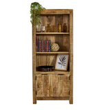 Solid Reclaimed Wood Bookcase With 2 Doors - Surrey