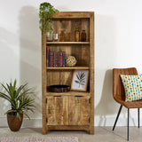 Solid Reclaimed Wood Bookcase With 2 Doors - Surrey