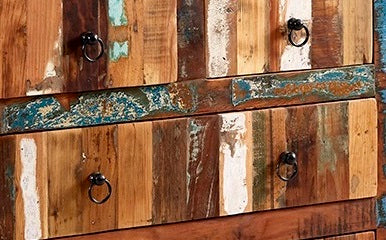 Solid Reclaimed Wood Chest Of 4 Drawers - Coastal