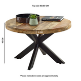 Solid Reclaimed Wood Coffee Table Round With Metal Spider Legs - Surrey