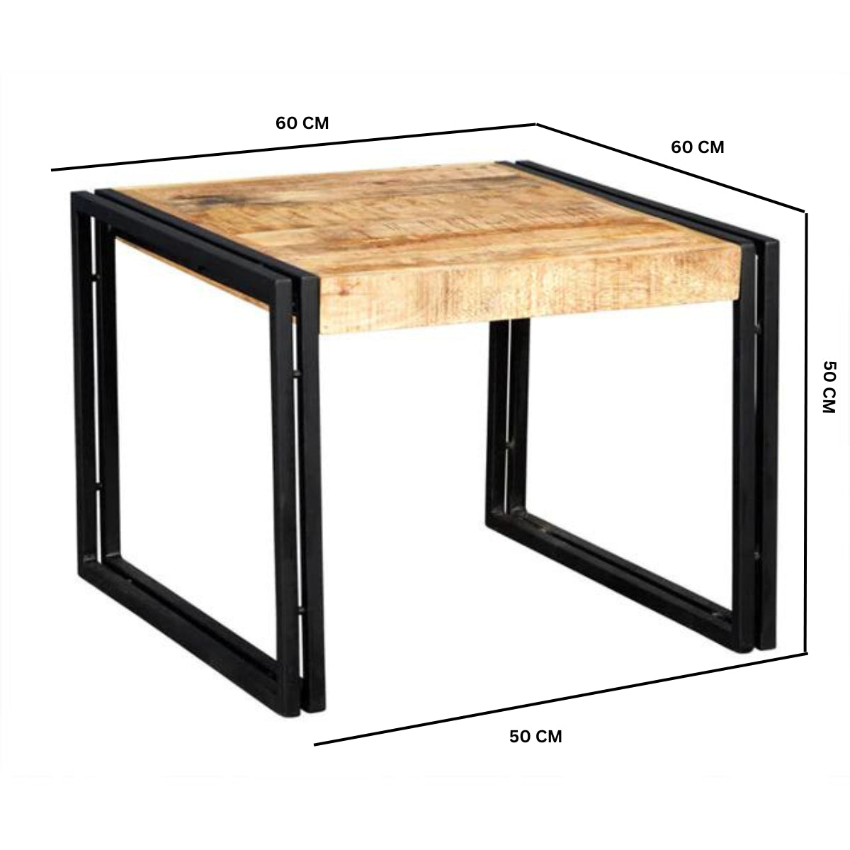 Solid Reclaimed Wood Coffee Table Square - Cosmo Industrial