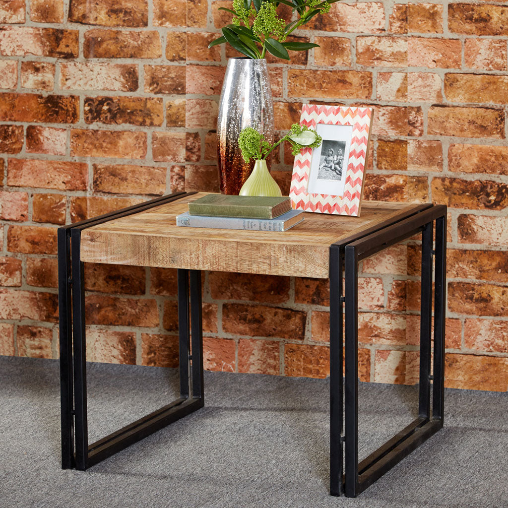 Solid Reclaimed Wood Coffee Table Square - Cosmo Industrial