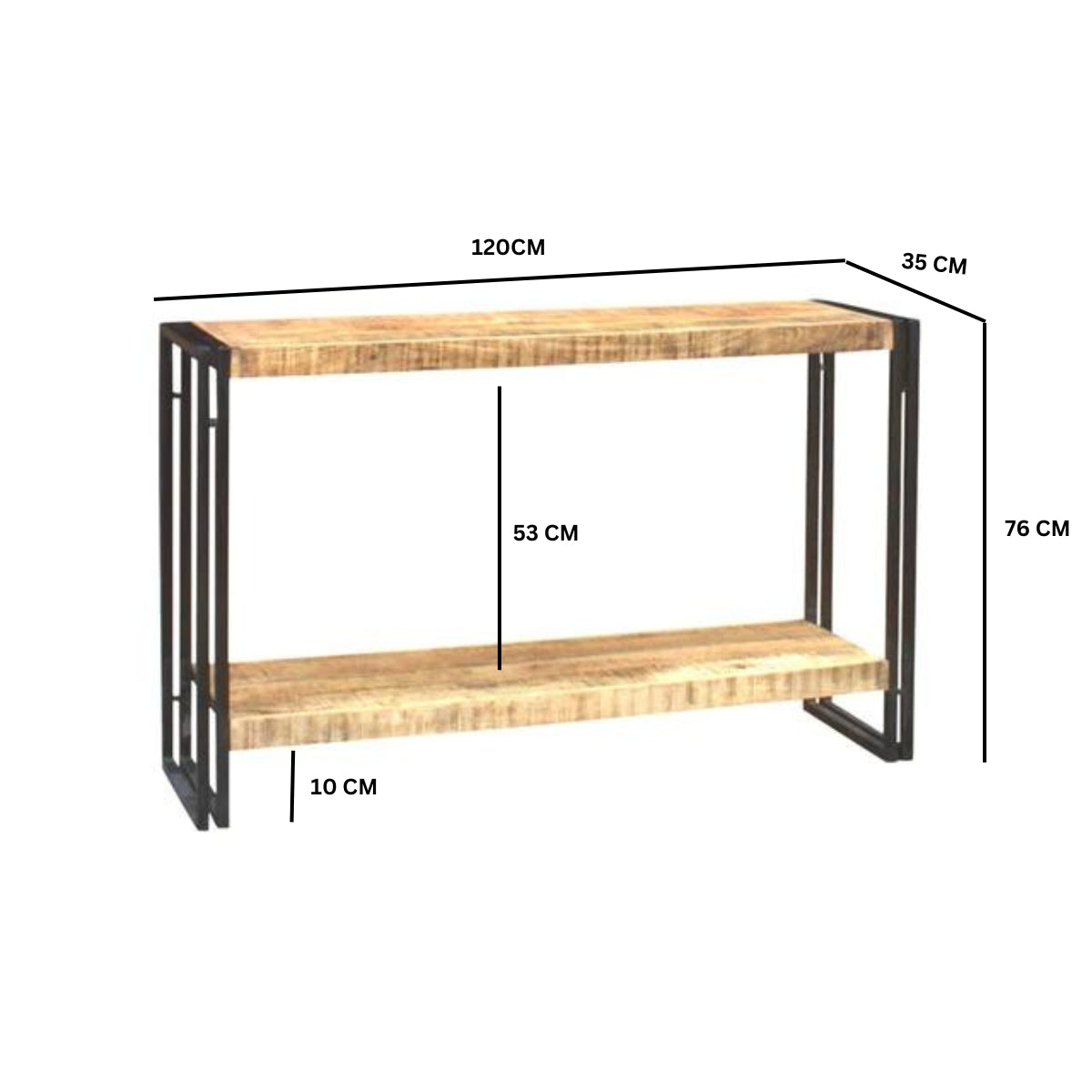 Solid Reclaimed Wood Console Table - Cosmo Industrial