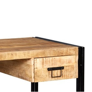 Solid Reclaimed Wood Desk for Home And Office With 2 Drawers - Cosmo Industrial