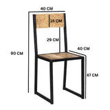 Solid Reclaimed Wood Dining Chairs in Set Of 2 - Cosmo Industrial