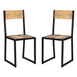 Solid Reclaimed Wood Dining Chairs in Set Of 2 - Cosmo Industrial