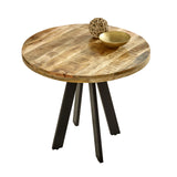 Solid Reclaimed Wood Dining Table for 4 People Round - Surrey