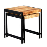 Solid Reclaimed Wood Nest Of 2 Tables - Cosmo Industrial