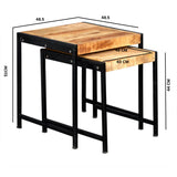 Solid Reclaimed Wood Nest Of 2 Tables - Cosmo Industrial