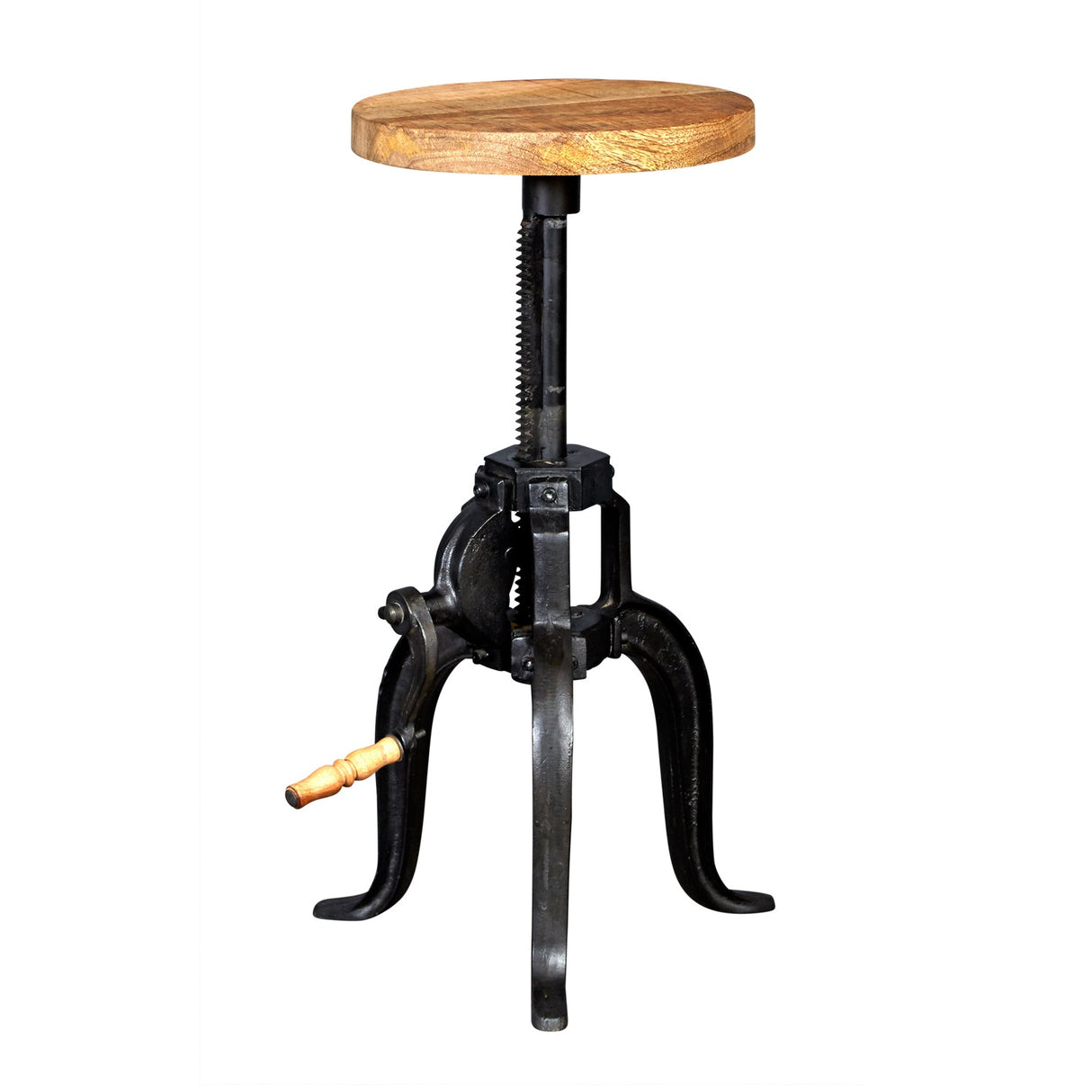 Solid Reclaimed Wood Side Table Adjustable - Cosmo Industrial