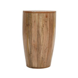 Solid Reclaimed Wood Side Table Drum Round - Surrey