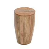 Solid Reclaimed Wood Side Table Drum Round - Surrey