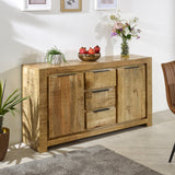 Solid Reclaimed Wood Sideboard With 2 Doors And 3 Drawers - Surrey