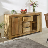 Solid Reclaimed Wood Sideboard With 2 Doors And 3 Drawers - Surrey