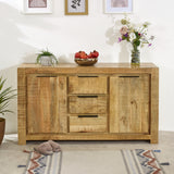 Solid Reclaimed Wood Sideboard With 2 Doors And 3 Drawers - Surrey