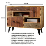Solid Reclaimed Wood Sideboard With 3 Doors And 3 Drawers - Sorio