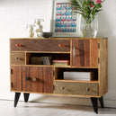 Solid Reclaimed Wood Sideboard With 3 Doors And 3 Drawers - Sorio