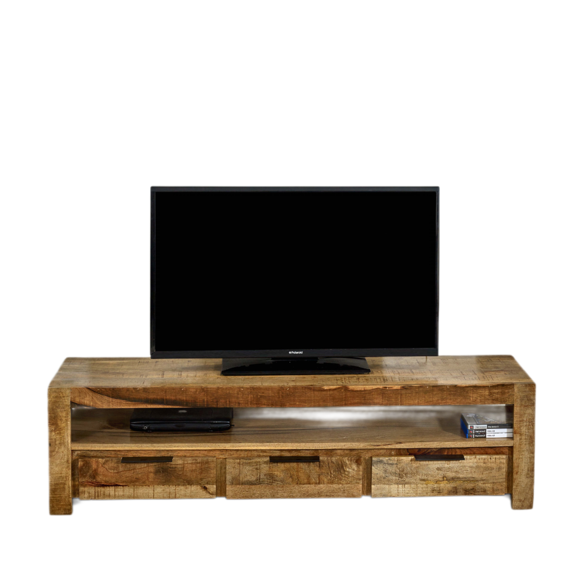 Solid Reclaimed Wood TV Stand With 3 Drawers - Surrey