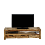 Solid Reclaimed Wood TV Stand With 3 Drawers - Surrey