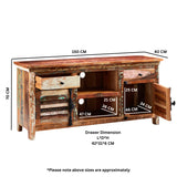 Solid Reclaimed Wood TV Stand With 2 Doors And 2 Drawers - Coastal