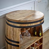 Solid Reclimed Wood Barrel Wine Storage Cabinet - Surrey