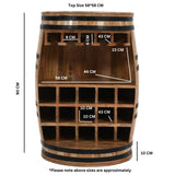 Solid Reclimed Wood Barrel Wine Storage Cabinet - Surrey
