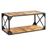 Solid Wood Coffee Table With Metal Frame - Ascot