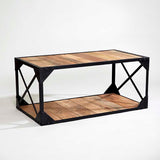 Solid Wood Coffee Table With Metal Frame - Ascot