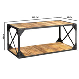 Solid Wood Coffee Table With Metal Frame - Ascot