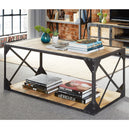 Solid Wood Coffee Table With Metal Frame - Ascot