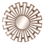 Sunburst Mirror In Antique Silver Metal Frame - Evi