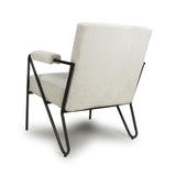 Tactile Speckled Fabric Armchair With Black Metal Frame - Oslo