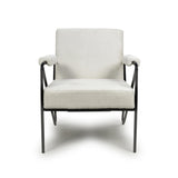 Tactile Speckled Fabric Armchair With Black Metal Frame - Oslo