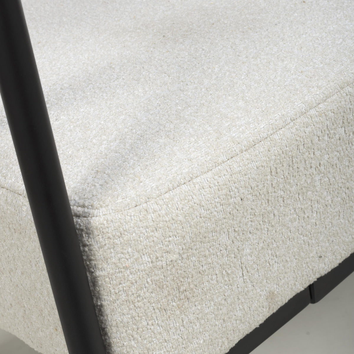 Tactile Speckled Fabric Armchair With Black Metal Frame - Oslo