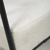Tactile Speckled Fabric Armchair With Black Metal Frame - Oslo