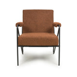 Tactile Speckled Fabric Armchair With Black Metal Frame - Oslo