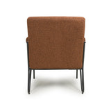 Tactile Speckled Fabric Armchair With Black Metal Frame - Oslo
