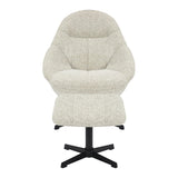 Tactile Textured Fabric Lounge Chair With Footstool - Serene