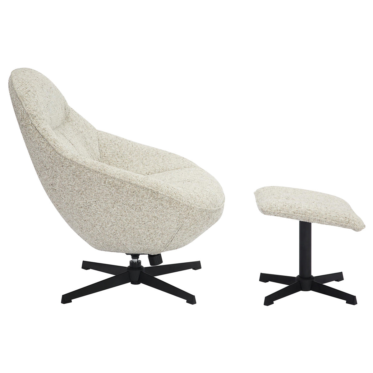 Tactile Textured Fabric Lounge Chair With Footstool - Serene