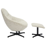 Tactile Textured Fabric Lounge Chair With Footstool - Serene
