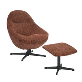 Tactile Textured Fabric Lounge Chair With Footstool - Serene
