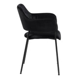 Velvet Dining Chairs With Armrest in Set Of 2 - Lima