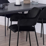 Velvet Dining Chairs With Armrest in Set Of 2 - Lima