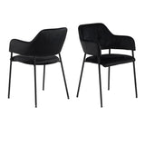 Velvet Dining Chairs With Armrest in Set Of 2 - Lima