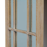 Wall Mirror Arched Window Design Tall In Washed Wooden Frame - Wakefield