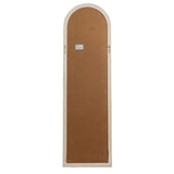 Wall Mirror Arched Window Design Tall In Washed Wooden Frame - Wakefield