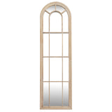 Wall Mirror Arched Window Design Tall In Washed Wooden Frame - Wakefield