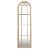 Wall Mirror Arched Window Design Tall In Washed Wooden Frame - Wakefield