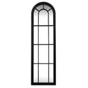 Wall Mirror Arched Window Design Tall In Washed Wooden Frame - Wakefield